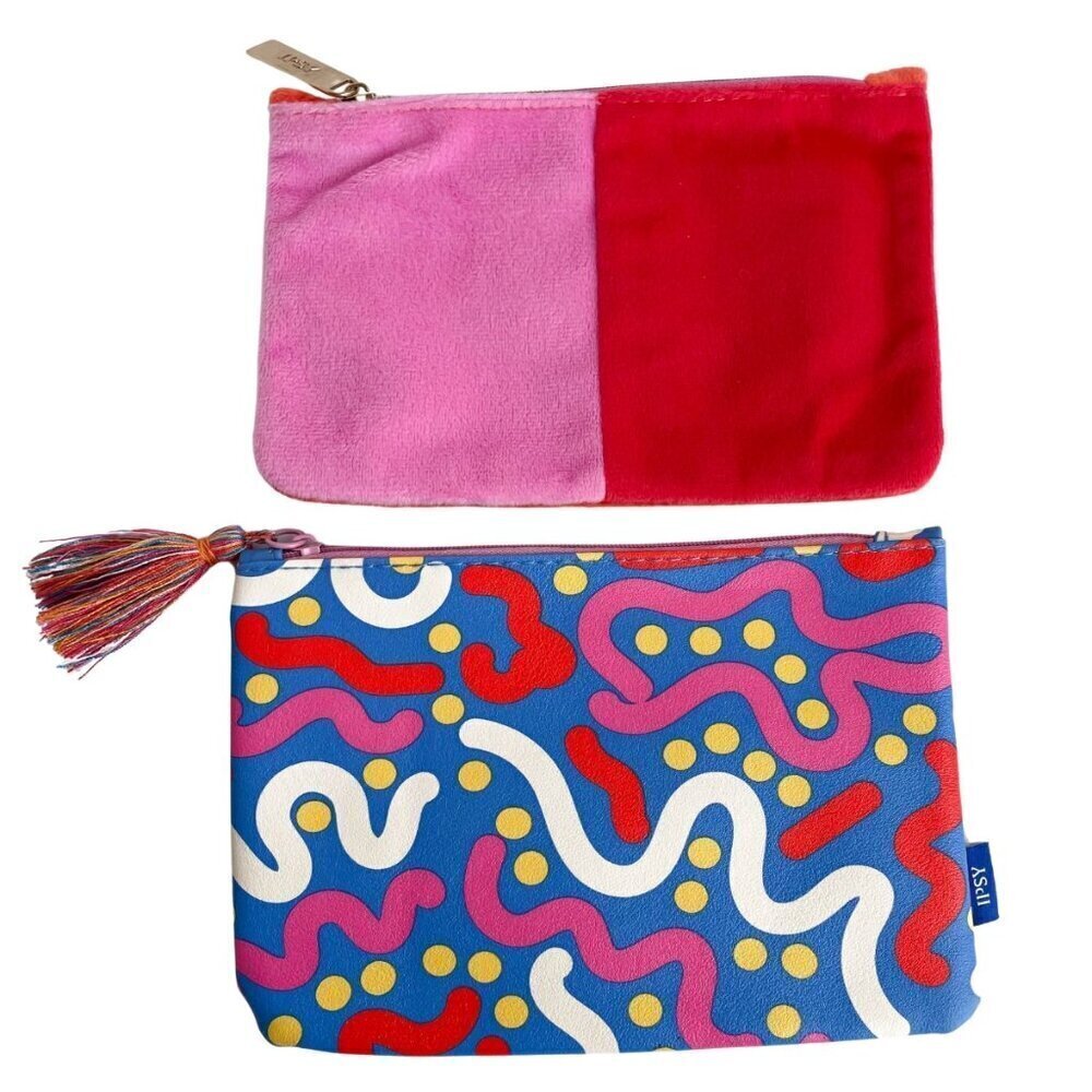 Ipsy‎ Makeup Cosmetic Toiletry Bag Bundle - Pink, Blue, Red, Yellow White